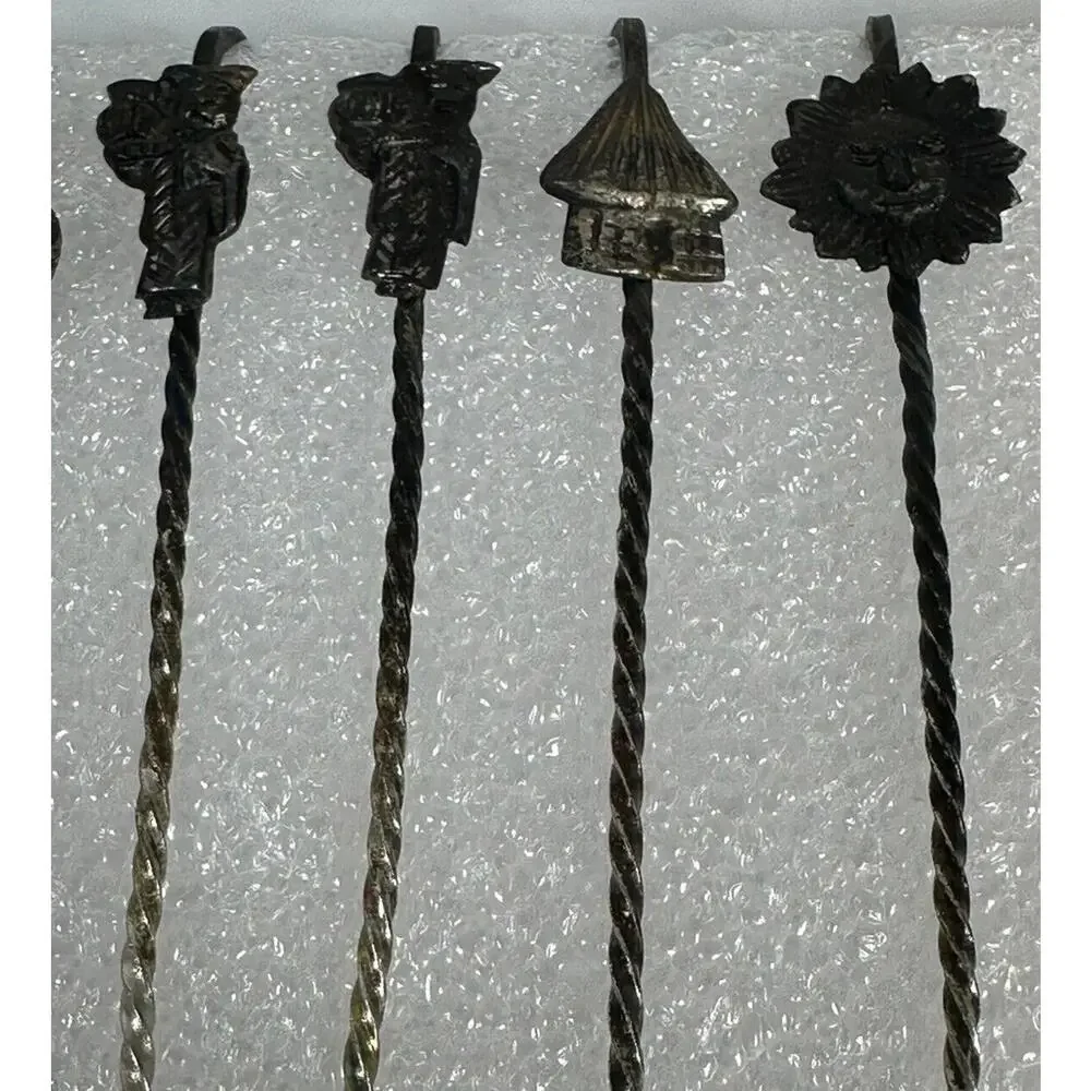 Vintage 27 Hors D'oeuvres Appetizer Forks‎ Asian Mayan Spanish Figures Cocktails